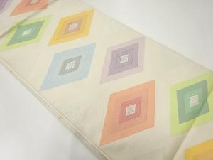 アンティーク　重ね菱模様織出し袋帯（材料）